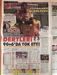 Sözcü Gazetesi, 7 Mart 2017,  Bekir Coşkun, Yılmaz Özdil, Emin Çölaşan, Saygı Öztürk, Rahmi Turan, Aytun Çıray, Selami Şahin, Yılmaz Özdil, Murat Muratoğlu, İsmail Şahin, Soner Yalçın, Gökmen Ulu, Özlem Gürses, Nihat Zeybekci, Mevlüt Çavuşoğlu, Taner Yıldız, Deniz Baykal, Aziz Kocaoğlu, Fatma Şahin, Musa Yıldırım, Meral Akşener, Pankart Daha Some Toplatid, Larin Cusu, Arabük'e 90+3'te Attigi In Derdiyok, Dün Akşam Anın Yüzünü Güldürdü, Sezonun İlk Haftasında G.Saray'in, Igor Tudor Yönetimindeki Karabük Karşısında 1-0 Kazandığı Maçta Cimbom'a Puan Kazandiran Golü De 90-3'te Yine Kafayla Eren Atmişti, Gurbetçi Yıldız 5. Kez Kafa Ile Fileleri Sarsarak Bu Alanda Ligin En Başandı İsmi Oldu, Toplam 10 Gole Ulaşan Eren Maç Sonrası 