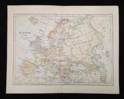10403  1920'Lİ YILLARA AİT  ATLASTAN ÇIKMA AVRUPA HARİTASI 1914 LÜ YILLAR