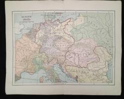 Efemera - 10415 1920'Lİ YILLARA AİT  ATLASTAN ÇIKMA 1815 SONRASI AVRUPA HARİTASI - kitantik - kitaLog