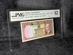 PMG 62 UNC ÇİL İnönü Batan Gemi 50 Kuruş P 133 1930 S/N B3 450227 2. EMS