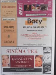 Sinema Gazetesi Haftalık Antrakt Dergisi Eki - 22-28 Kasım 2002 - Sayı:4 - Benim Karım Artist Filmi - Charlotte Gainsbourg - Yvan Attal - Berlin Film Festivali Ödülü - Tek Cümle - Sinderella - Çılgın Kızlar Filmi - Goldie Hawn - Susan Sarandon - Geoffrey Rush - Erika Christensen - Gençlik Ateşi Filmi - Piper Perabo - Jane McGregor - Trent Ford - Julie White - Sinemada Asla Kapı Çalmaz! - Tuncan Okan - Dönüş Yok Filmi - Bellucci Cassel - Kadıköy Sinema Tek - Harry Potter: Sırlar Odası Filmi - Kenneth Branagh - John Cleese - Robbie Coltrane - Warwick Davis fotoğraf ve haberi - Tam Takım Dergi