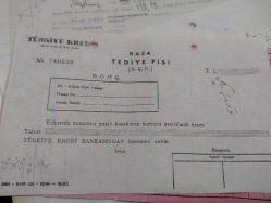 Efemera - KLS2-----TÜRKİYE KREDİ BANKASI KASA TEDİYE FİŞİ - kitantik - kitaLog