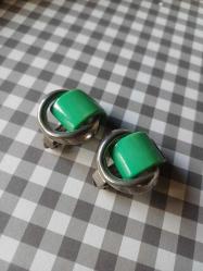 Klipsli Yeşil Vintage Küpe