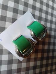 Klipsli Yeşil Vintage Küpe