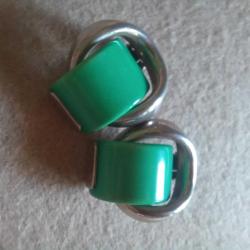 Klipsli Yeşil Vintage Küpe