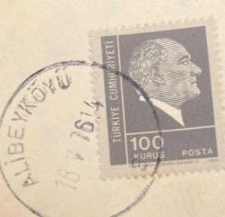 Efemera - Mektup Zarfından Kesilmiş  / Postadan Geçmiş Pul Filateli - Alibeyköyü, 18 Mayıs 1976 Damgalı - ATATÜRK, 100 KURUŞ - Türkiye Cumhuriyeti - kitantik - kitaLog