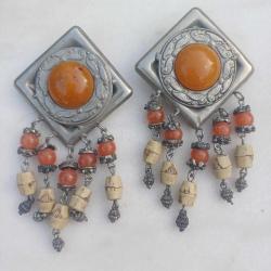 Klipsli Sallantılı Vintage Küpe