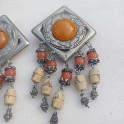 Klipsli Sallantılı Vintage Küpe