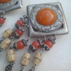 Klipsli Sallantılı Vintage Küpe