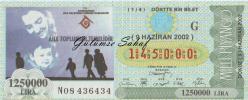 Milli Piyango Bileti: 9 Haziran 2002, G, (1/4) Dörtte Bir Bilet - Aile Toplumun Temelidir