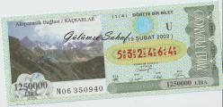 LOT.6 » Milli Piyango Bileti: 19 Şubat 2003, U, (1/4) Dörtte Bir Bilet - Altıparmak Dağları Kaçkarlar