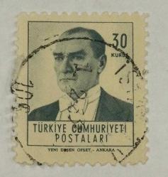 Mektup Zarfından Kesilmiş  / Postadan Geçmiş Pul Filateli - İstanbul Damgalı - ATATÜRK ANKARA , 30 KURUŞ - Türkiye Cumhuriyeti