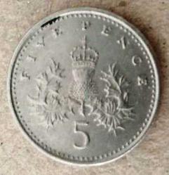 İNGİLTERE 5 PENCE 1991 KRALİÇE II. ELİZABETH (296)