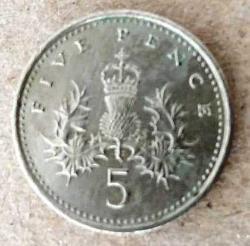 İNGİLTERE 5 PENCE 1996 KRALİÇE II. ELİZABETH (329)