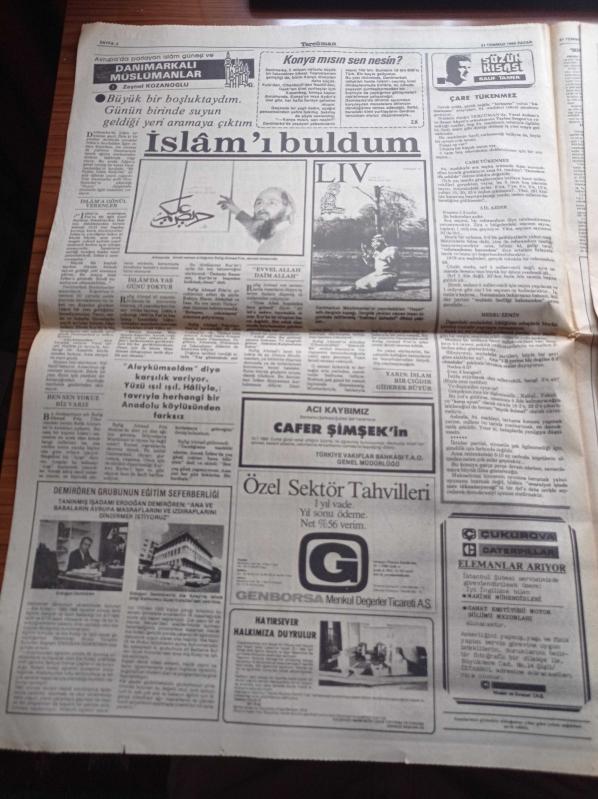 Halka Ve Olaylara Tercüman Gazetesi 21 Temmuz 1985 Yavuz Donat  