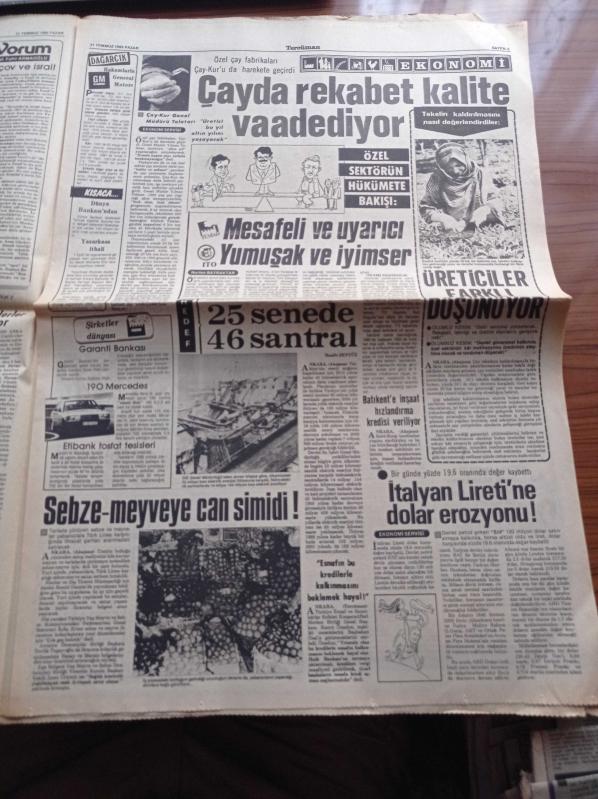 Halka Ve Olaylara Tercüman Gazetesi 21 Temmuz 1985 Yavuz Donat  