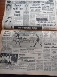 Günaydın Gazetesi - 14 Ağustos 1981 - İşte Bu Da Futbol Balesi - İstanbul Tenis Turnuvası - Kaçma Hazırlığı Yapan Mehmet Ali Ağca'nın Cezaevi Değiştirildi - Bir Ay Önce Evlenen Sezen Aksu İki Ay Sonra Anne Olacak - Tuncay Mataracı Öldürüleceğini İleri Sürdü - Türkiye'de İlk Pulu Agah Efendi Sigara Kağıdı Üstüne Bastırdı
