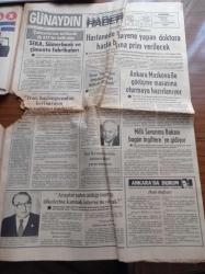 Günaydın Gazetesi - 2 Eylül 1984 - Galatasaray'ın Yüzü Bu Sefer Güldü - Erdal Keser - Fenerbahçe Artık Kampa Girmeyecek - Suudi Arabistan Kralı'nın Kardeşi Türkiye Gezisini Yarıda Kesti - Türk İş Genel Sekreteri Sadık Şide - Çalışma Ve Sosyal Güvenlik Bakanı Mustafa Kalemli Emeklilik Yaşı 55'e Çıkacak - Filistin Kurtuluş Örgütü Temsilcisi Ebu Firaz'a Ankara'da Suikast Planı - Ünlü Wolkswagen Zarar Ediyor - Bitlis Sigarası İstanbul'da Satılmayacak