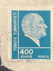 Mektup Zarfından Kesilmiş  / Postadan Geçmiş Pul Filateli - Damgalı - ATATÜRK , 400 KURUŞ - Türkiye Cumhuriyeti