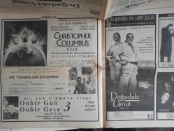 Sinema Gazetesi Filmcilik ve Sinemacılık Dergisi - 12-18 Eylül - Antrakt 1 Yaşında - Flaş Filmler Fırtınası Başlıyor - ''Alien 3'' Filmi - Sınır ya da Berlin - 70 Yıl Önce Bir Anti-Militarist - Bu Yıl ''Portakal'' On Dilim - Kısa Filmcilere Çağrı - İn Berlin - Gecenin Ötesi Filmi - Van Damme Efsanesi Filmi - Hit Man - Seni Seviyorum Rosa - Beethoven - Anahtar - Lethal Weapon 3 Filmi - Geçmişe Yolculuk Filmi - Doğadaki Umut Filmi - Christopher Columbus Filmi - Onbir Gün Onbir Gece 3 Filmi fotoğraf ve haberi - Tam Takım Dergi