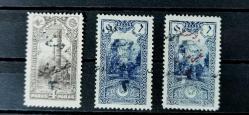 ANADOLU hükümeti 1920 ANKARA 3 GURUŞ damgalı isfila no 960-962-963