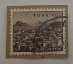 Mektup Zarfından Kesilmiş  / Postadan Geçmiş Pul Filateli -  Damgalı - AFYON, 5 PARA - Türkiye Cumhuriyeti