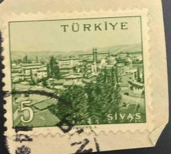 Mektup Zarfından Kesilmiş  / Postadan Geçmiş Pul Filateli - Damgalı - SİVAS, 5 PARA - Türkiye Cumhuriyeti