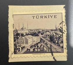 Mektup Zarfından Kesilmiş  / Postadan Geçmiş Pul Filateli - Damgalı - EDİRNE, 5 PARA - Türkiye Cumhuriyeti