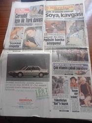 Hürriyet Gazetesi - 7 Nisan 1987 - Burhan Çaçan - Muazzez Abacı - Sibel Can - Feyyaz Uçar - Abdülkerim Durmaz'a Transfer Yasak - Fenerbahçeli Müjdat Yetkiner Galatasaray İle Flört Ediyor - Benim Yeşilçam'ım Yazı Dizisi - Bestekar Ercüment Berker  Liseli Fatma'ya Araba İle Çarptı - Partilerde Seçim Alarmı - Avrupa Ekonomi Topluluğu - Yunan Fantomu Samsun Feribotuna Dalış Yaptı