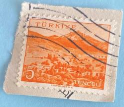 Mektup Zarfından Kesilmiş  / Postadan Geçmiş Pul Filateli - Damgalı - TUNCELİ, 5 PARA - Türkiye Cumhuriyeti
