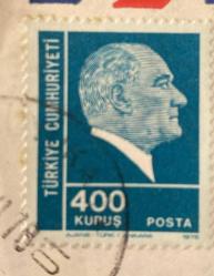 Mektup Zarfından Kesilmiş  / Postadan Geçmiş Pul Filateli - 1978 Damgalı - ATATÜRK, 400 KURUŞ  - Türkiye Cumhuriyeti