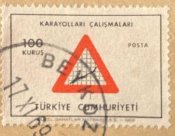 Mektup Zarfından Kesilmiş  / Postadan Geçmiş Pul Filateli - Beykoz, 17 Kasım 1969 Damgalı - KARAYOLLARI ÇALIŞMALARI, 100 KURUŞ - Türkiye Cumhuriyeti