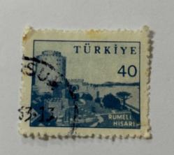 Mektup Zarfından Kesilmiş  / Postadan Geçmiş Pul Filateli - Samsun 1963 Damgalı - RUMELİ HİSARI , 40 PARA - Türkiye Cumhuriyeti
