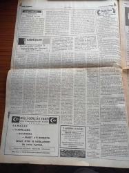 Milli Gazete - 30 Nisan 1989 - Şanlıurfa Belediye Başkanı İbrahim Halil Çelik Serbest - Refah Partisi - Necmettin Erbakan'dan Kurultayda Demokrasi Dersi - Hak İş Sendikası - Öz Gıda İş Sendikası - Şekerci Hacı Bekir'de Grev - İsmet Özel Bugün Kitaplarını İmzalıyor - Hasan Aksay - Turgut Özal Kendi Kazdığı Kuyuya Düşecek - Seçim Kanunu Değiştirilmelidir