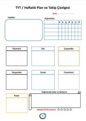 2026 TYT Planlı Ders Çalışma Defteri (200 Sayfa)