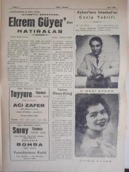 Radyo Gazetesi Siyasi Radyo ve Sanat Dergisi - 11 Mart 1959 - Yıldız Ayhan - Ayhan'lara İstanbul'un Cazip Teklifi - Saz Üstadlarımızdan: Tanburi Ömer Altuğ - Müzik Yayınlarını Kim İdare Ediyor? - Maşallah! - 14 Martta: Sevim Çağlayan Konseri - Ankara Radyosu: Söz Yayınları Komitesinin GAF'ı - Büyük Sürprizlerle Dolu Bir Koro: Yurttan Sesler ve Bazı Olaylar - İlhami Tansel - Değerli Bariton: Özcan Sevgen Nikahlandı - Ziraat Bankası Reklamı - Kıymetli Sanatkar Ekrem Güyer'den Hatıralar - Tayyare Sineması - Saray Sineması - A. Gazi Ayhan - Estetik Cemiyetinin Yıllık Kongresi Yapıldı - Şen Bar - Yıldız Sineması - Yeşil Ay'ın Balosu Neşeli Geçti - Muzaffer İlkar - Gönül Yazar'ın Konseri - Emlak Bankası Reklamı fotoğraf ve haberi - Tam Takım Dergi