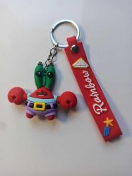 Sünger Bob Square Pants Mr. Krab silikon anahtarlık