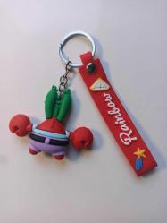 Sünger Bob Square Pants Mr. Krab silikon anahtarlık