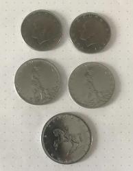 1979 CUMHURİYET MADENİ PARALARI 1 LİRA ,2,5 LİRA ,5 LİRA ÇİLLL ( 1 VE 2,5 LİRA KENAR YAZILARI TERS/DÜZ )