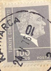 Mektup Zarfından Kesilmiş  / Postadan Geçmiş Pul Filateli - 24 Mayıs 1975 Damgalı - ATATÜRK, 100 KURUŞ - Türkiye Cumhuriyeti