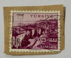 Mektup Zarfından Kesilmiş  / Postadan Geçmiş Pul Filateli - Ankara Damgalı - TÜRKİYE SAMSUN , 5 PARA - Türkiye Cumhuriyeti