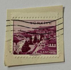 Mektup Zarfından Kesilmiş  / Postadan Geçmiş Pul Filateli - TÜRKİYE SAMSUN , 5 PARA - Türkiye Cumhuriyeti