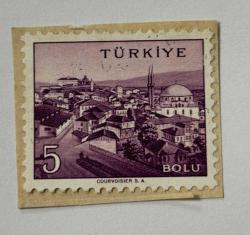 Mektup Zarfından Kesilmiş  / Postadan Geçmiş Pul Filateli -  TÜRKİYE BOLU , 5 PARA - Türkiye Cumhuriyeti