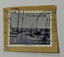 Mektup Zarfından Kesilmiş  / Postadan Geçmiş Pul Filateli - Ankara Damgalı - TÜRKİYE TRABZON , 5 PARA - Türkiye Cumhuriyeti