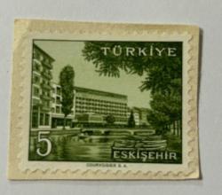 Mektup Zarfından Kesilmiş  / Postadan Geçmiş Pul Filateli - TÜRKİYE ESKİŞEHİR , 5 PARA - Türkiye Cumhuriyeti
