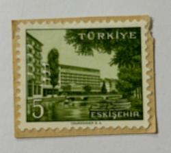 Mektup Zarfından Kesilmiş  / Postadan Geçmiş Pul Filateli - TÜRKİYE ESKİŞEHİR , 5 PARA - Türkiye Cumhuriyeti