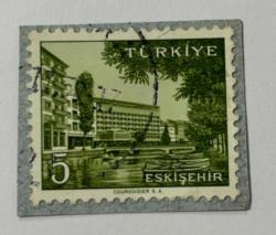 Mektup Zarfından Kesilmiş  / Postadan Geçmiş Pul Filateli - TÜRKİYE ESKİŞEHİR , 5 PARA - Türkiye Cumhuriyeti