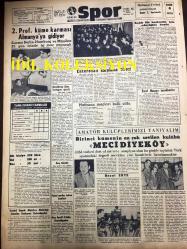 GÜNLÜK SPOR GAZETESİ - 23 ARALIK 1958 - SADIK KIZ BAŞKANLIK İÇİN ADAYLIĞINI KOYUYOR, GALATASARAY KONGRESİ - TURGAY ŞEREN İDMANA ÇIKIYOR - CAN BARTU - KARAGÜMRÜKSPOR - MUVAKKAR E. TALÜ - ZEKAİ, AKBANK'TAN ALDIĞI PRİMİ KILIZLAY'A HİBE ETTİ - ATİLLA KARSAN - KADRİ AYTAÇ - DAĞLARIN OĞLU, JACK LONDON - FERİT ERDİNİ - BEYKOZ HAFTASI VE SZEKELLY - ABİDİN KAYA - CAVLI ÇULFAZ - SİGARAYI BIRAKMAK İSTEYENLERE, COMME LE CIGARETTES, MEHMET NURİ MERMER - 2. PROF KÜME KARMASI ALMANYA'YA GİDİYOR - FAİK İPLİKÇİ - BİRİNCİ KÜMENİN ÇOK SEVİLEN KULÜBÜ MECİDİYEKÖY