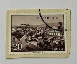 Mektup Zarfından Kesilmiş  / Postadan Geçmiş Pul Filateli - TÜRKİYE BOLU - 20 PARA - Türkiye Cumhuriyeti