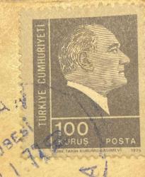 Mektup Zarfından Kesilmiş  / Postadan Geçmiş Pul Filateli - 1977 Damgalı - ATATÜRK, 100 KURUŞ - Türkiye Cumhuriyeti